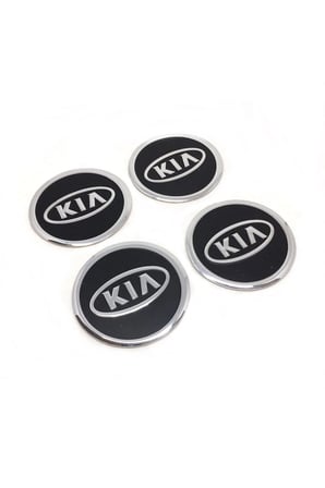 Kia Jant Göbeği Alüminyum Sticker Yapıştırma 60mm 4'lü Set