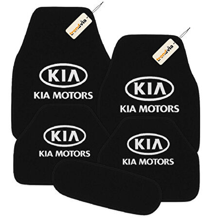 Siyah Renk Kia Motors Logolu Oto Halı Paspas Seti 5 Parça – Aracınıza Uyumlu, Şık ve Dayanıklı Zemin Koruma