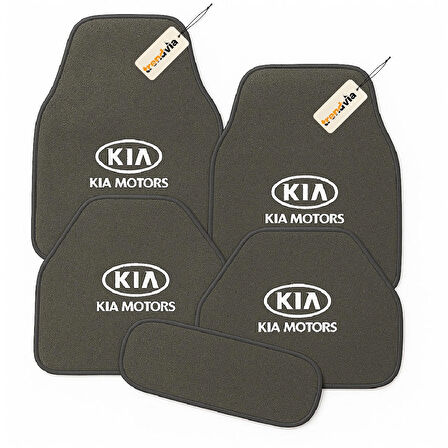 Gri Renk Kia Motors Logolu Oto Halı Paspas Seti 5 Parça – Aracınıza Uyumlu, Şık ve Dayanıklı Zemin Koruma
