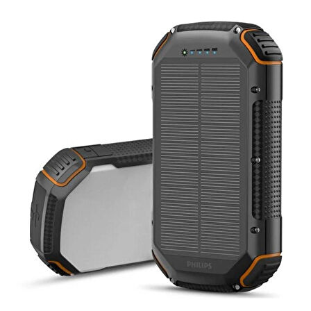 Philips 10.000 mAh Powerbank Solar 2x USB - TypeC - Micro USB Giriş Çıkış