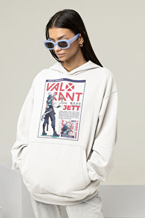 Valorant Jett Baskılı Unisex Oversize Hoodie