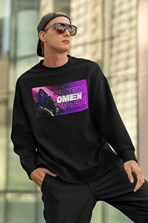 Omen Karakter Baskılı Unisex Oversize Vallorant Sweatshirt
