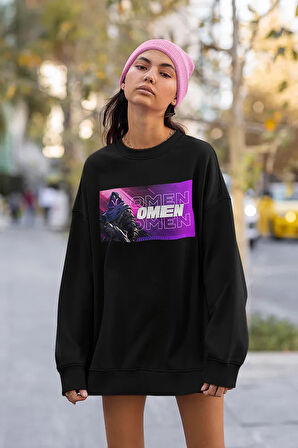 Omen Karakter Baskılı Unisex Oversize Vallorant Sweatshirt