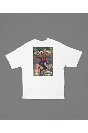 Marvel Comics Group Spider-Man Baskılı Unisex Oversize Tişört