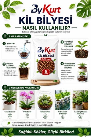 Kil Bilyesi 8-16 Mm Yıkanmış Kil Bilyesi 6 Litre