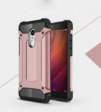 Xiaomi Redmi 5 ile uyumlu Çİft Katman Koruyucu Crash Military Tank Kılıf - Rose Gold