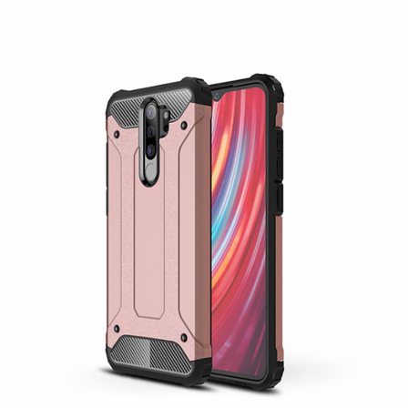 Xiaomi Redmi Note 8 Pro ile uyumlu Çİft Katman Koruyucu Crash Military Tank Kılıf - Rose Gold
