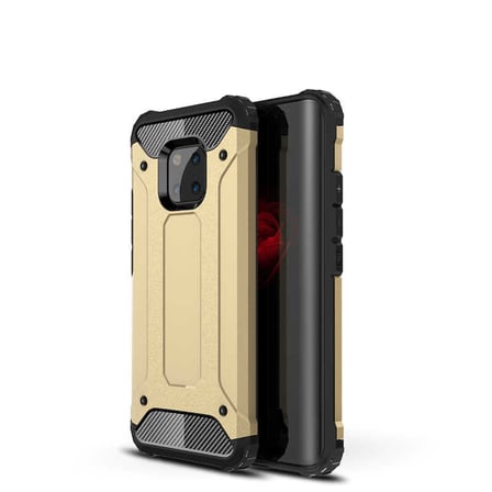 Huawei Mate 20 Pro ile uyumlu Çİft Katman Koruyucu Crash Military Tank Kılıf - Gold