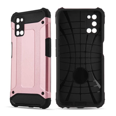 Oppo A72 ile uyumlu Çİft Katman Koruyucu Crash Military Tank Kılıf - Rose Gold