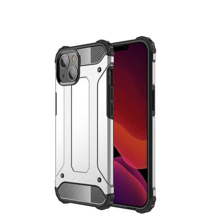 Apple iPhone 13 ile Uyumlu Kılıf Çİft Katman Koruyucu Crash Military Tank Kılıf - Gri