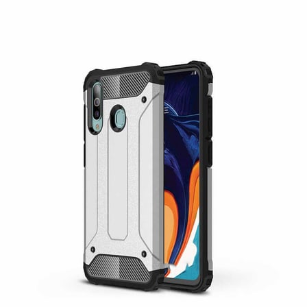 Samsung Galaxy A20S ile uyumlu Çİft Katman Koruyucu Crash Military Tank Kılıf - Gri