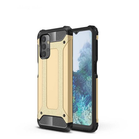 Samsung Galaxy A23 ile uyumlu Çİft Katman Koruyucu Crash Military Tank Kılıf - Gold