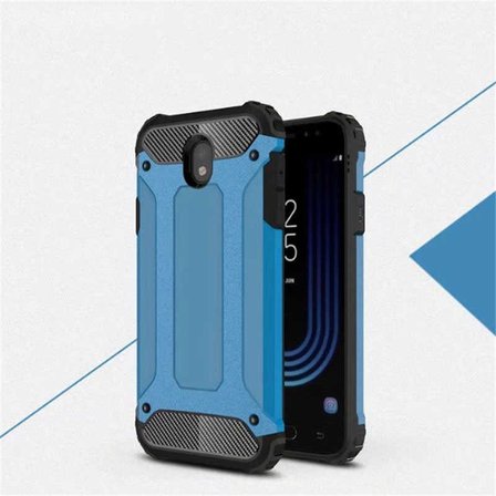 Samsung Galaxy J3 Pro ile uyumlu Çİft Katman Koruyucu Crash Military Tank Kılıf - Mavi