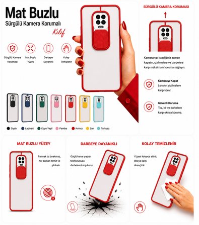 İnfinix Note 7 Uyumlu Kılıf Sürgülü Kamera Korumalı Mat Lensi Telefon Kılıfı - Sarı