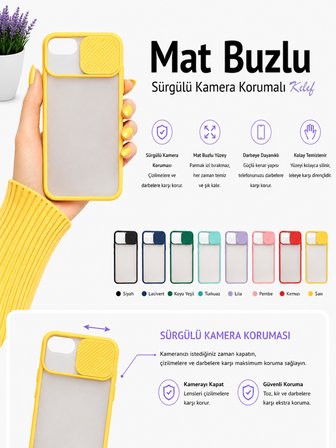 Apple iPhone 7 Uyumlu Kılıf Sürgülü Kamera Korumalı Mat Lensi Telefon Kılıfı - Koyu Yeşil