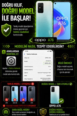 Oppo A76 Uyumlu Kılıf Sürgülü Kamera Korumalı Mat Lensi Telefon Kılıfı - Koyu Yeşil