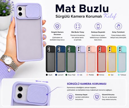 Samsung Galaxy A01 Core Uyumlu Kılıf Sürgülü Kamera Korumalı Mat Lensi Telefon Kılıfı - Sarı