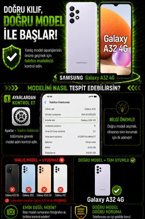 Samsung Galaxy A32 4G Uyumlu Kılıf Sürgülü Kamera Korumalı Mat Lensi Telefon Kılıfı - Koyu Yeşil