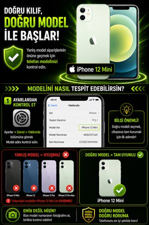 Apple iPhone 12 Mini Uyumlu Kılıf Sürgülü Kamera Korumalı Mat Lensi Telefon Kılıfı - Siyah