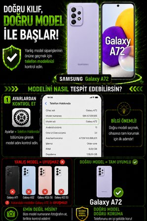 Samsung Galaxy A72 Uyumlu Kılıf Sürgülü Kamera Korumalı Mat Lensi Telefon Kılıfı - Lila