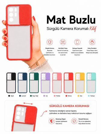 Xiaomi Poco X3 GT Uyumlu Kılıf Sürgülü Kamera Korumalı Mat Lensi Telefon Kılıfı - Pembe Açık