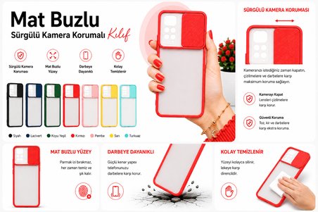 Xiaomi Redmi Note 11 Global Uyumlu Kılıf Sürgülü Kamera Korumalı Mat Lensi Telefon Kılıfı - Sarı