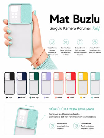 Xiaomi Redmi Note 11 Pro 5G Uyumlu Kılıf Sürgülü Kamera Korumalı Mat Lensi Telefon Kılıfı - Sarı