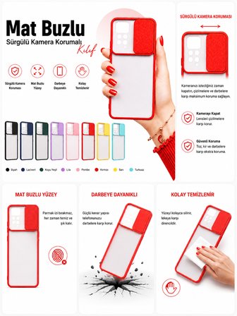 Xiaomi Redmi Note 11 Pro 5G Uyumlu Kılıf Sürgülü Kamera Korumalı Mat Lensi Telefon Kılıfı - Sarı