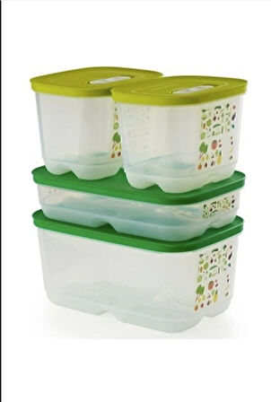 Tupperware Sera Set 4'lü Saklama Kabı Kırmızı Etiket 