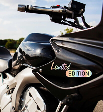  22X5 cm Hologram Renk Limited Edition Yazı Motor Oto Araç Sticker 