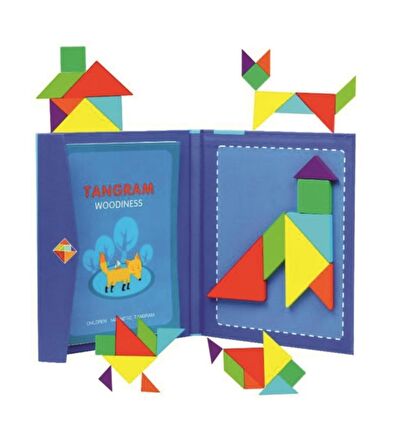 Mıknatıslı Tangram Kitabı Puzzle Yapboz