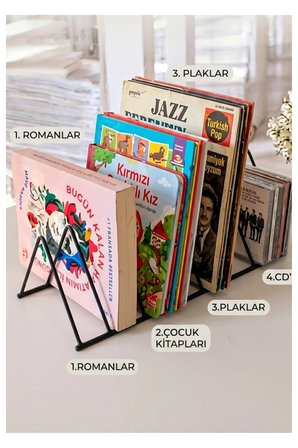 Kitap Rafı-Metal Kitap Desteği - Kitaplık- Ev Ve Ofis Dekoratif Aksesuar
