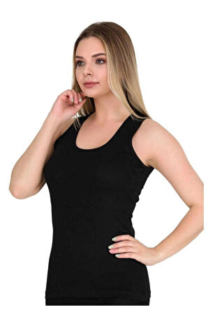 kit iç giyim Berrak 2127 Tekli Pamuklu ve Likralı Kalın Askılı Kadın Atlet