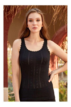 Berrak 8049 6'lı Kalp Desenli %100 Pamuk Kalın Askılı Kadın Atlet