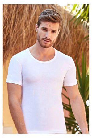 Berrak 1002 Tekli Bisiklet Yaka %100 Pamuk Kısa Kollu Erkek Fanila - Atlet