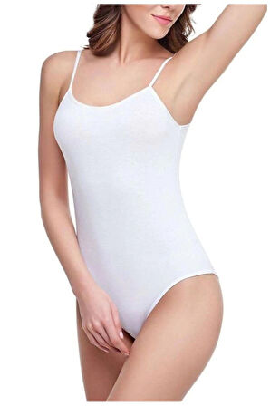 Tutku 6'lı İnce Askılı Çıtçıtlı (Kancalı) Kadın Body - Atlet