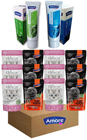 Avida-Kitten-Treats-1 Yavru Kedi Ödül Maması Paketi 12-Punch,2-Malt