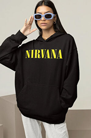 Tasarım Nirvana Baskılı Unisex Oversize Rock Metal Müzik Grubu Hoodie