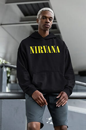 Tasarım Nirvana Baskılı Unisex Oversize Rock Metal Müzik Grubu Hoodie