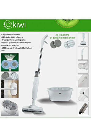 Kovalı Şarjlı Yüzey Temizleyici Paspas