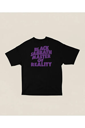 Black Sabbath Master Of Reality Yazılı Unisex Oversize Müzik Grubu Tişört