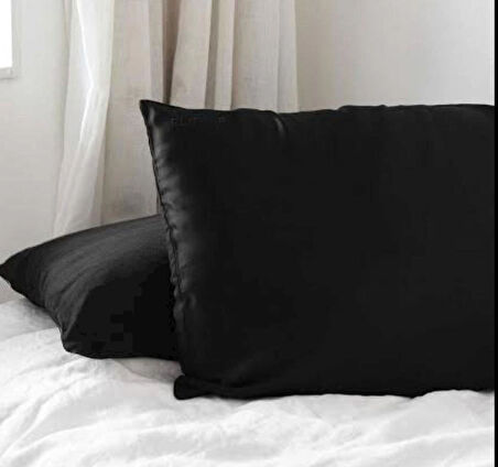 2 Adet %100 Cotton (PAMUK)siyah (50X70CM) Yastık Kılıfı Pillow Case