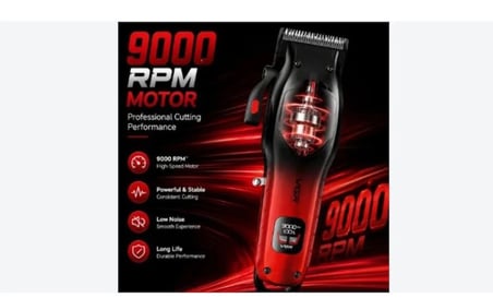 VGR V-026 Pro Saç Kesme Makinesi 9000 RPM Seramik DLC Kırmızı