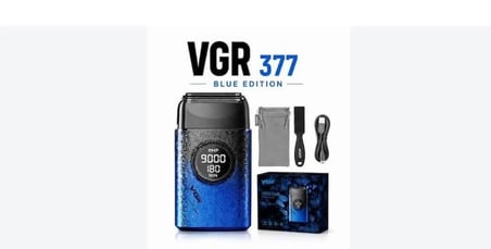 VGR V-377 MAVİ Elektrikli Tıraş Makinesi / LED Ekranlı Tıraş Makinesi / Güç Ayarlı Çift Bıçaklı Tıraş Makinesi