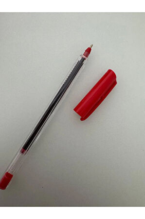 Tükenmez Kalem Üçgen Gövdeli Şeffaf Mavi Siyah Kırmızı (3 Adet)