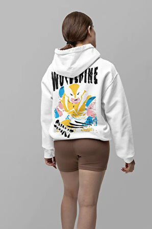 Wolverine Karakter Baskılı Unisex Oversize Hoodie
