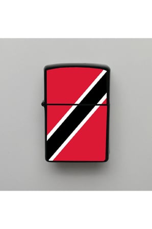 Trinidad ve Tobago Klasik Ülke Bayraklı - Benzinli Siyah Çakmak - Hediyelik