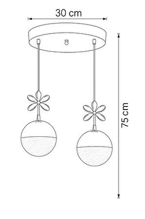 Litra Lighting Kelebek 2'li Krom Sarkıt 3 Renk Modu Ledli Kristal Taşlı Modern Led Avize