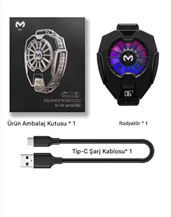 DL05 PUBG Derece Göstergeli Radyatörlü Alüminyum Manyetik Hızlı Soğutma Özellikli Telefon Soğutucu