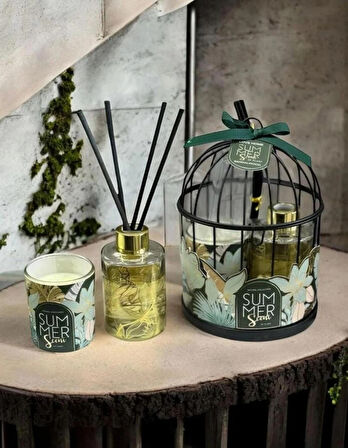 kafesli  kokulu  mumlu oda kokusu set 3 lü sandal ağacı kokulu